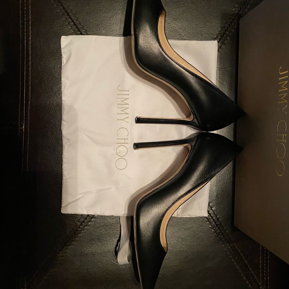 Jimmy Choo Romy 100 Blk Kid Leather